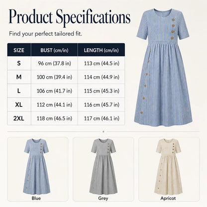 👗Új érkezők 50% kedvezménnyel💥Női, laza szabású, csíkos szabadidőruha🌸 Időtálló design, praktikus oldalzsebekkel, S–4XL-ig! ✨💫