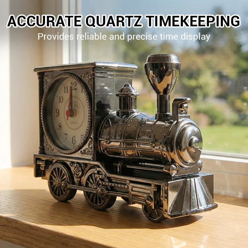 🚂 Retro mozdony ébresztőóra⏰ Precíz kvarc óra – Kompakt, tartós és szemet gyönyörködtető tervezés!