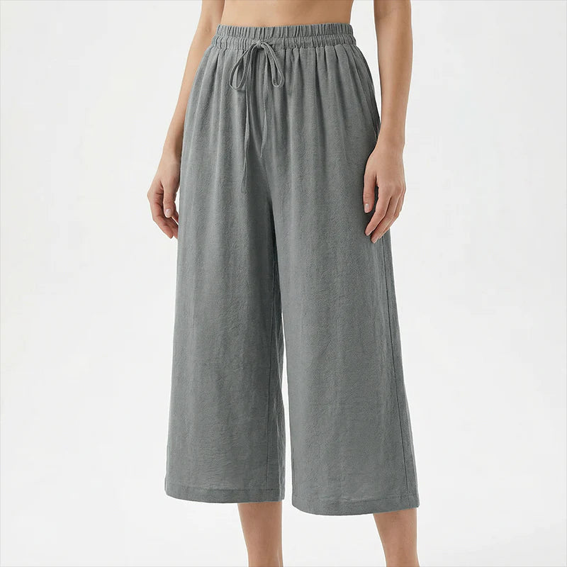 💥50% árcsökkentés 🔥🔝 Legnépszerűbb termékek✨ Egyszínű praktikus női nadrág☀️ Capri hosszú egyenes szárú nadrág – Légáteresztő, elasztikus derékkel minden napra!