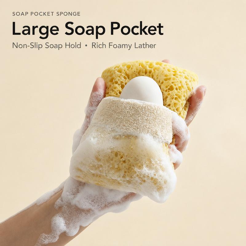 🎁1+1 INGYEN (2 db)🧽✨ Soap Pocket Sponge – Beépített szappantartó, 3 másodperc alatt habosodik, puha és kényelmes! 🛁💫