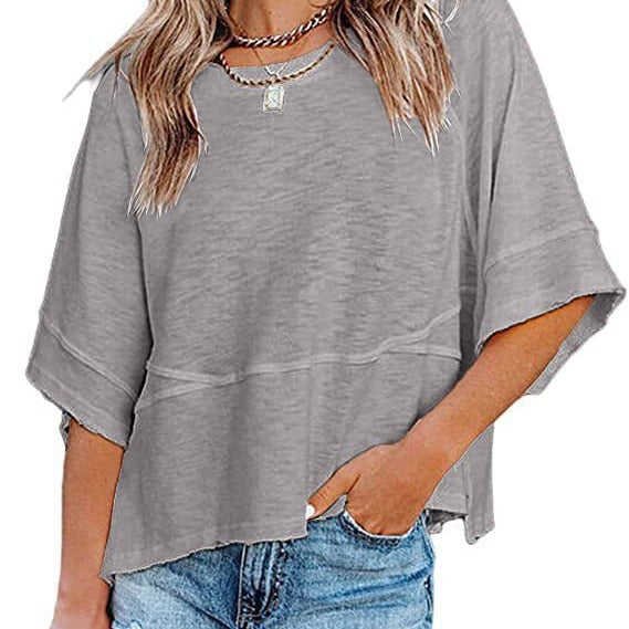 💥🎁Ingyenes ajándék👚 Harangujjú női póló✨ Puha lélegző póló– Laza szabás, mindennapi tökéletes stílus!