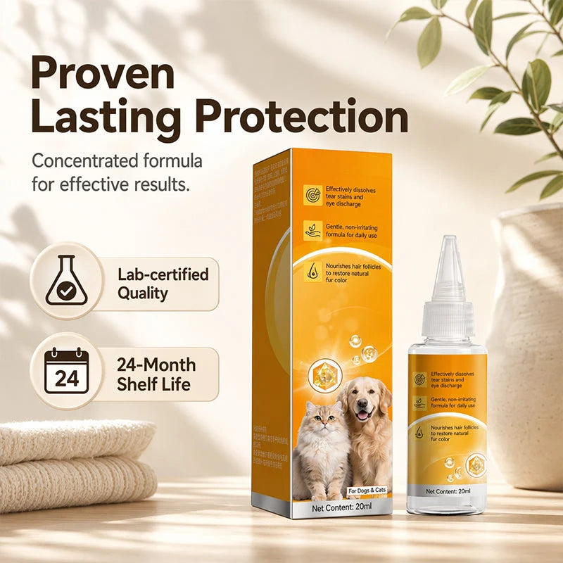 🎁1+1 INGYEN (2 db) 🐕👁️ Könnyfolt-eltávolító esszencia háziállatoknak – Tiszta növényi kivonatokkal, mélytisztító hatással! 🐱✨