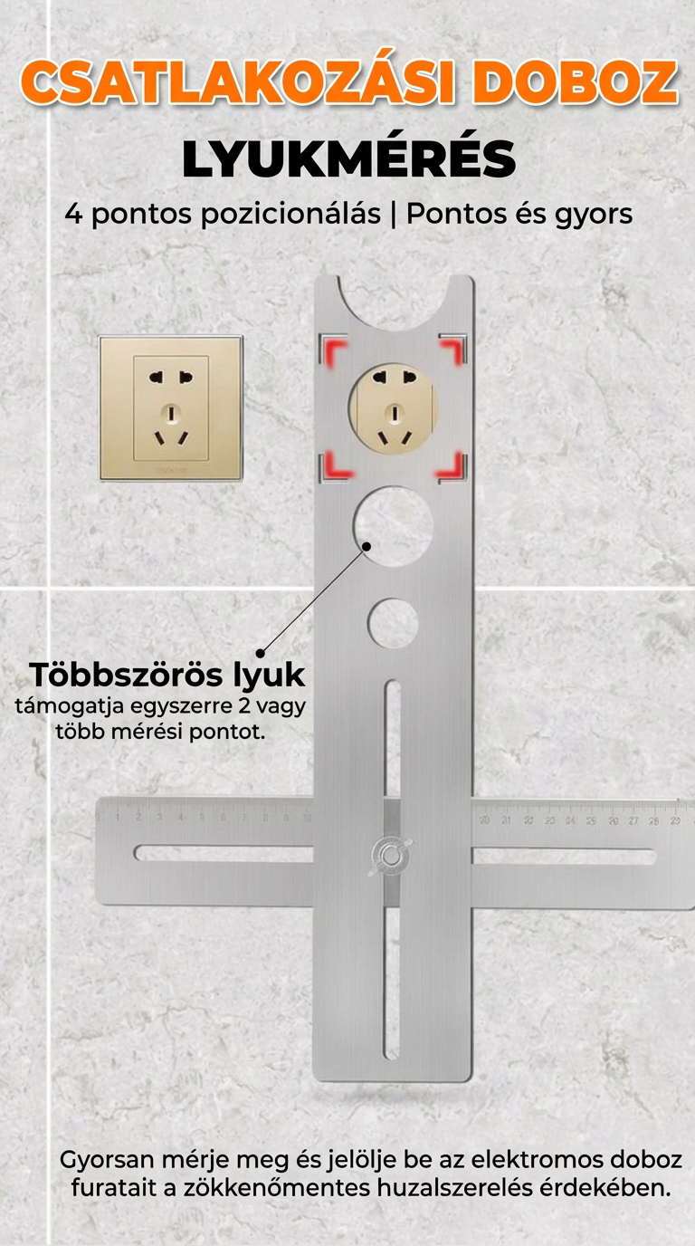 🔥1+1 ingyenes🎉Bestseller akció🔩 Csempéfúró pozicionáló eszköz📏 Többfűrás mérőeszköz 360°-ban állítható – Profi és barkácsolók számára!