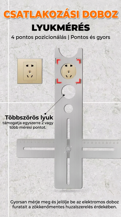 🔥1+1 ingyenes🎉Bestseller akció🔩 Csempéfúró pozicionáló eszköz📏 Többfűrás mérőeszköz 360°-ban állítható – Profi és barkácsolók számára!