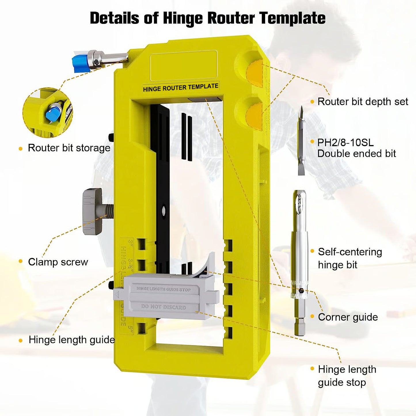 🔥Legkelendőbb termékek🔩Door Hinge Router Template – Precíz Vágás + Könnyű Telepítés!