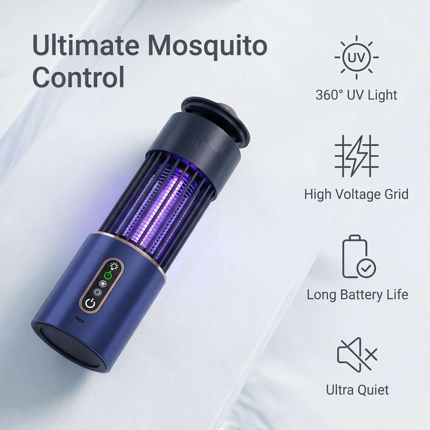 🦟 Erőteljes UV-csapda elektromos ráccsal🏠360°-os teljes helyiség lefedettség – Type-C újratölthető⏱️Intelligens időzítő🔋