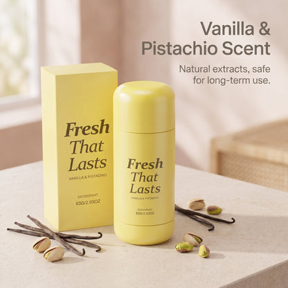 🎁1+1 INGYEN (2 db)🌸🍦 Vanília-pisztácia illatú izzadásgátló stick – Egész napos frissesség, kíméletes védelem! 💕✨