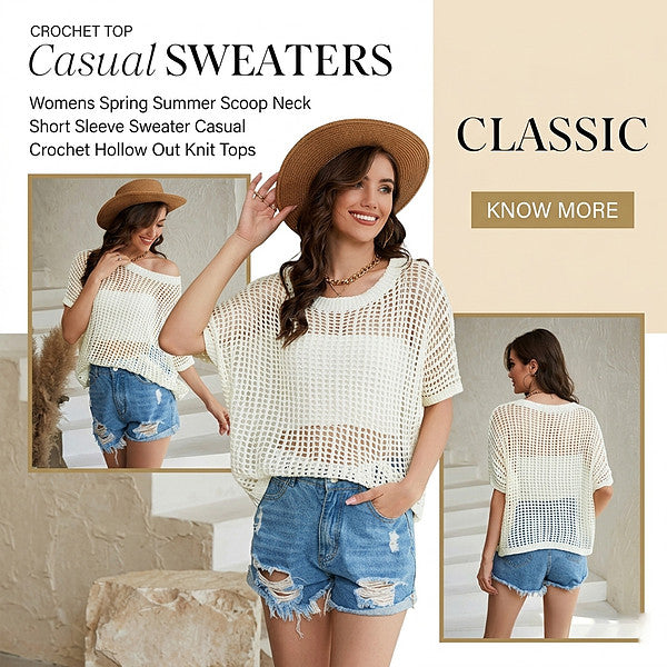 🌬️🌸 SUNLACE horgolt kötött felső – Légáteresztő, puha, elegáns nyári réteg S–XL-ig! ✨☀️