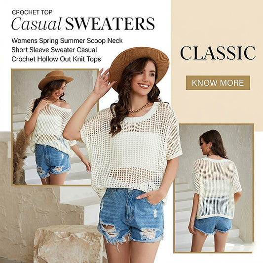 🌬️🌸 SUNLACE horgolt kötött felső – Légáteresztő, puha, elegáns nyári réteg S–XL-ig! ✨☀️