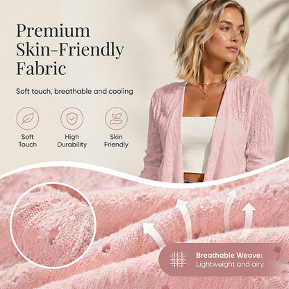 📿Ingyenes rózsa nyaklánc🌿💃 Könnyű nyári réteges kardigán – Háromnegyedes ujjal, S–3XL-ig – Minden alkalomra! 🛍️🌟