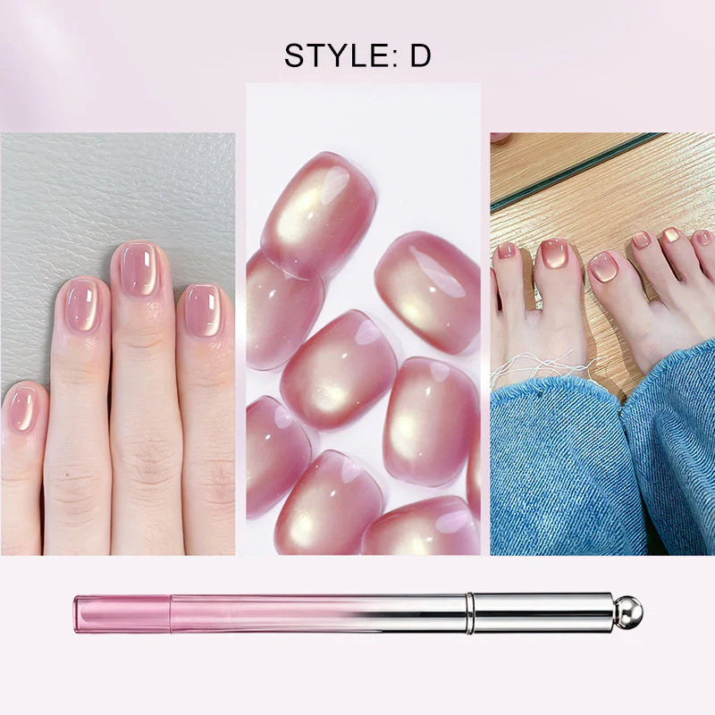 🔥1 vásárol 1 ingyen kap💅6‑az‑1‑ben Macskaszem Gél Lakk Toll – alap, szín, erősítő és fedőlakk!