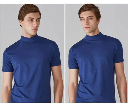 🔥1+1 ingyenes👕 Magas gallér férfi póló🌿 Lélegző anyag – Elegáns mindennapi viselet minden férfinak!