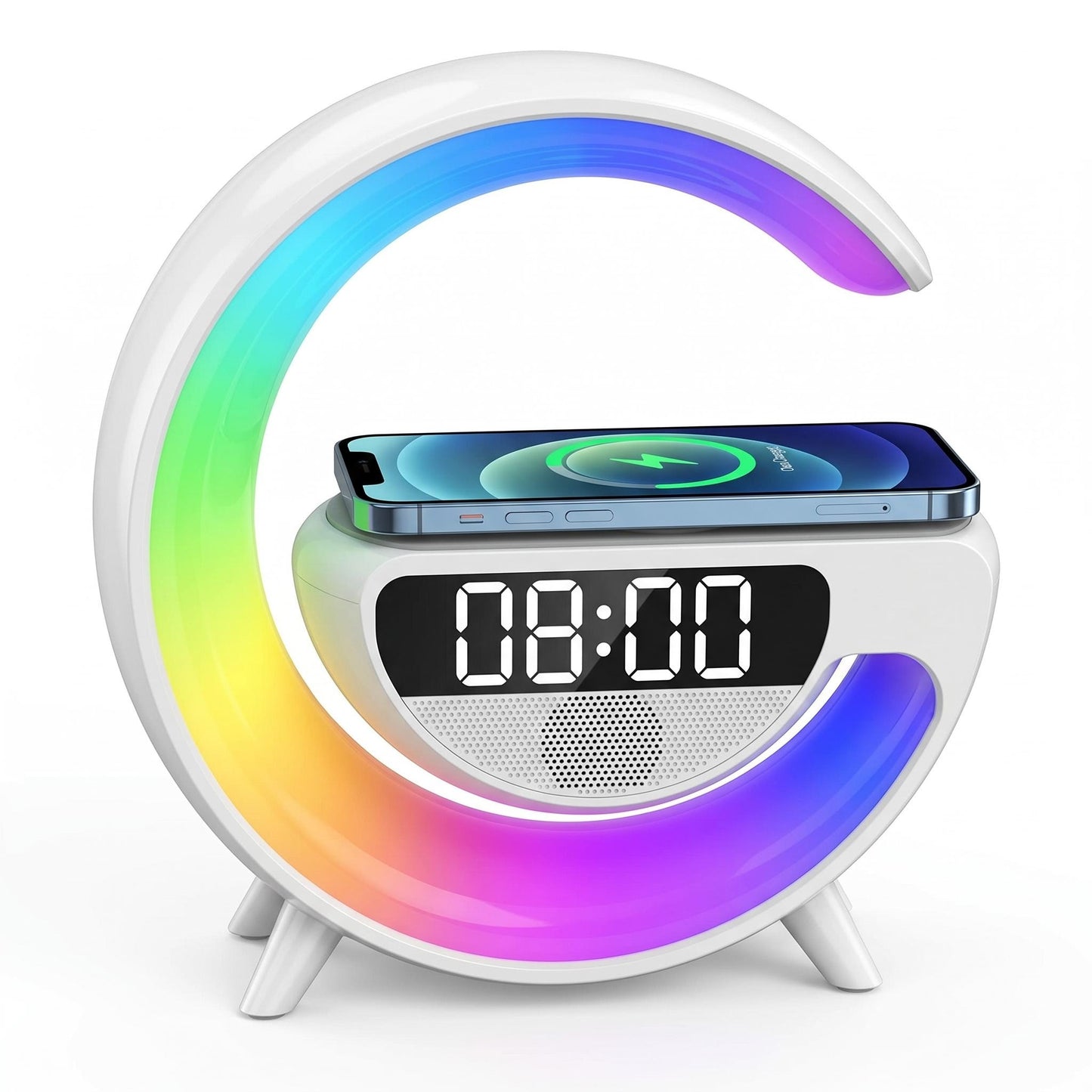 🌙 4 az 1-ben Moonlight okos lámpa🔋Vezeték nélküli töltő + 360°-os RGB fény + Bluetooth hangszóró🎵 13 dinamikus fénymód, zeneszinkron!