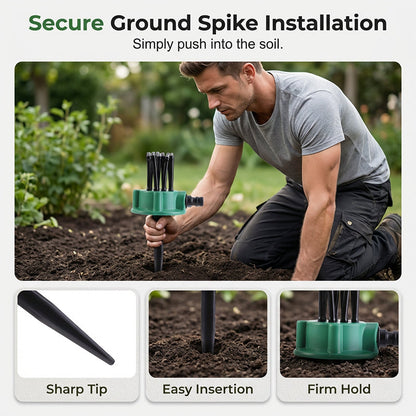 🔥1+1 ingyenes🌱Földbe szúrós öntözőfej💦360° többirányú kert öntözőfej – Szabályozható fúvókák, egyenletes locsolás gyepekhez!