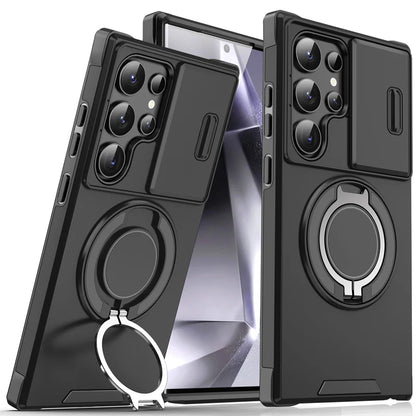 📱🔒Samsung 3 az 1-ben mágneses védőtok – kiemelt kamerafedél + állvány + teljes körű védelem.