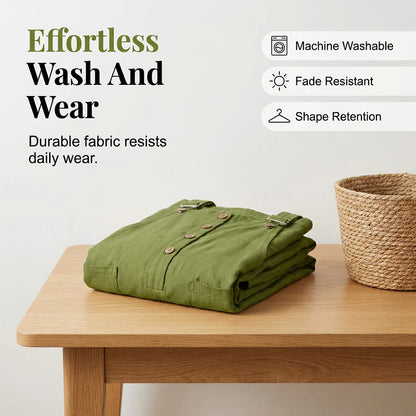 🎁Ingyenes gyönyörű nyaklánc🌿 Sokoldalú széles szárú nadrág overall✨ Laza női overall elöl gombos kialakítással – Légáteresztő prémium anyag, praktikus oldalzsebekkel!