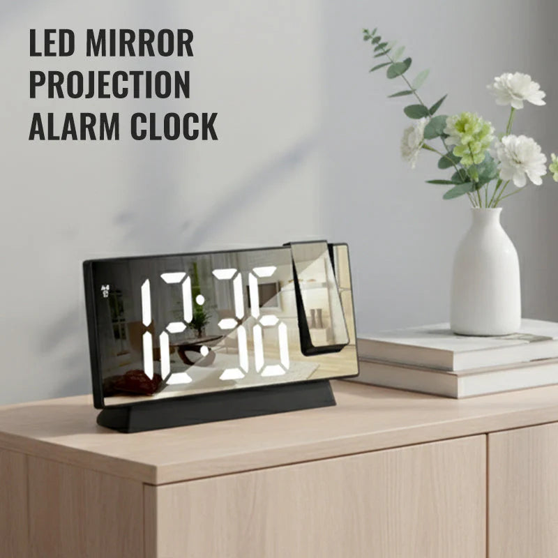 😁árcsökkentési akció⏰Multifunkciós LED Óra Tükör – Ébresztő + Vetítő + Hőmérséklet!