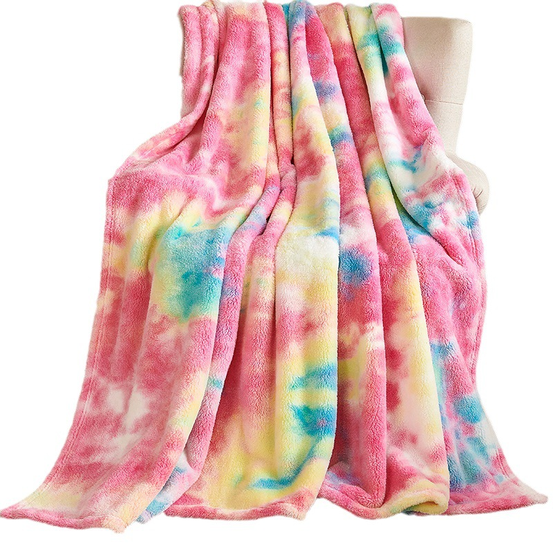 🌈 Élénk tie-dye minta + rendkívül puha plüss szövet🛋️ Minden évszakra alkalmas – Könnyű melegség, mosógépben mosható！