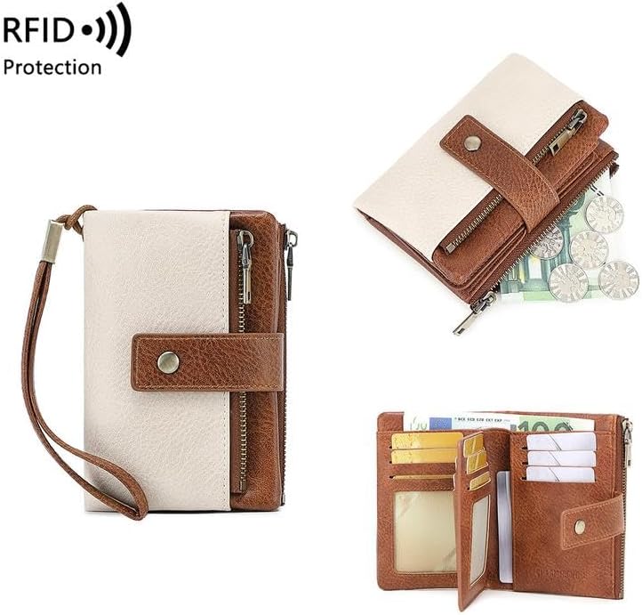 💼 Kétszínű PU bőr pénztárca🔒 RFID védett női pénztárca – Adatvédelem és elegancia egyben!
