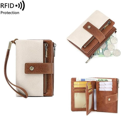 💼 Kétszínű PU bőr pénztárca🔒 RFID védett női pénztárca – Adatvédelem és elegancia egyben!