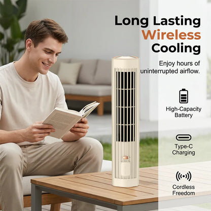 💨🔋 Újratölthető légkeringető ventilátor –✨ Álló és fekvő módban is használható🌀Vezeték nélkül, hosszú üzemidővel
