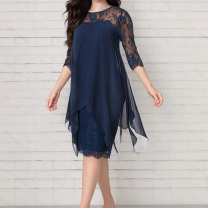 📿Ingyenes rózsa nyaklánc👗🌸 Chiffon csipkeruha – Légáteresztő, laza szabás, finom virágos részletekkel, S–3XL-ig! ✨💃
