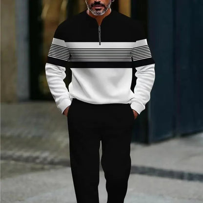 😜 35% árcsökkentés🔥 Megfizethető ruhakészletek🏃‍♂️ Férfi modern mintás edzőruha szett – Kényelmes és stílusos mindennapokra!👖