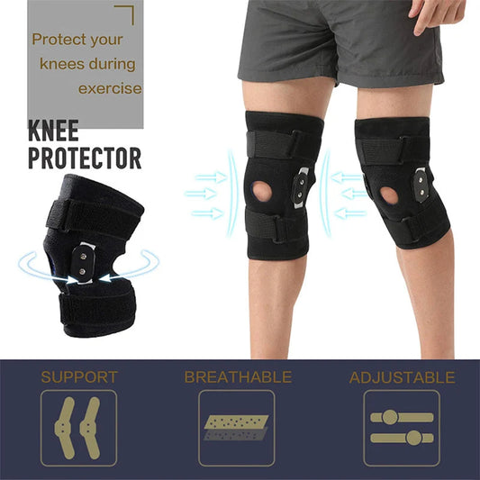 🦵💪 Állítható acél támaszos térdvédő – Csillapító párnákkal, két biztonsági pánttal, ergonomikus kialakítással! 🛡️✨