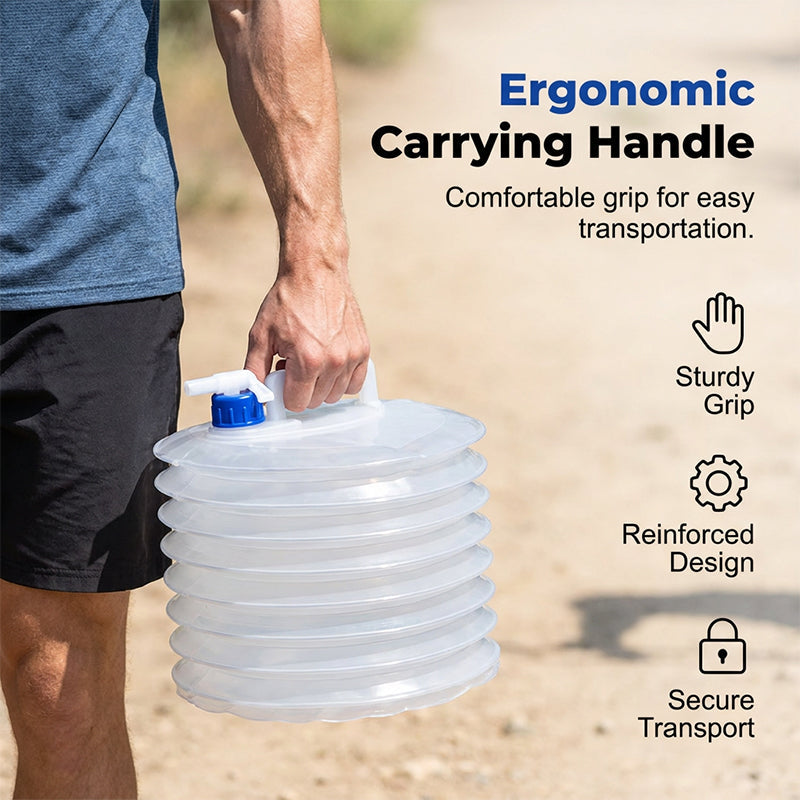 💧 Összehajtható víztartály csapokkal🎒3–15 literes kapacitás – Ultrakompakt tárolás🏕️ Szivárgásbiztos csap + ergonomikus fogantyú！