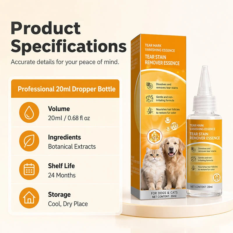 🎁1+1 INGYEN (2 db) 🐕👁️ Könnyfolt-eltávolító esszencia háziállatoknak – Tiszta növényi kivonatokkal, mélytisztító hatással! 🐱✨