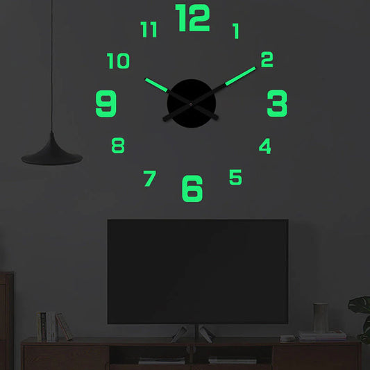🕰️ 3D-s akril falióra🌙 Fényvisszatükröző funkció, sötétben is látható✨Öntapadó hátlap, nyomot nem hagyó rögzítés!