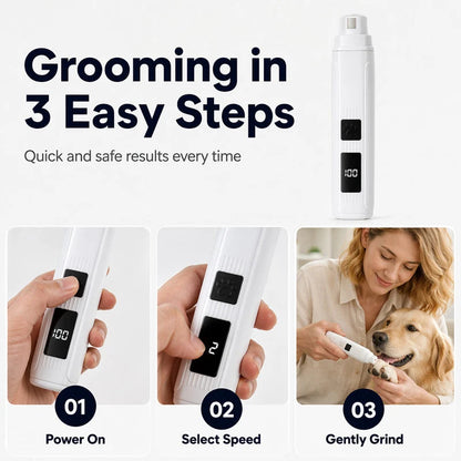 🐕✨ Intelligens digitális körömcsiszoló – Precíz mérnöki munka, 3 sebességfokozat, csendes működés, 500 mAh! 🐱💅