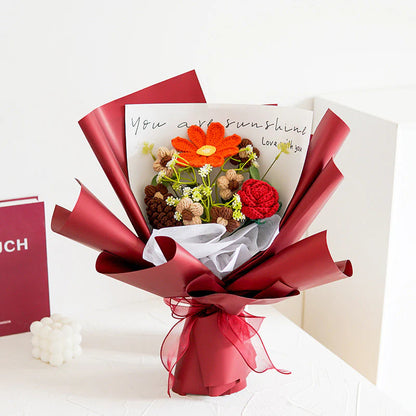🔥1+1 ingyenes💐 Kézzel horgolt virágcsokor 🎁 Allergiabarát virágajándék – Soha nem hervad, mindig friss!