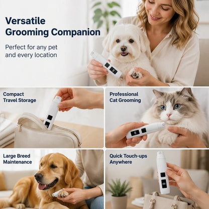 🐕✨ Intelligens digitális körömcsiszoló – Precíz mérnöki munka, 3 sebességfokozat, csendes működés, 500 mAh! 🐱💅