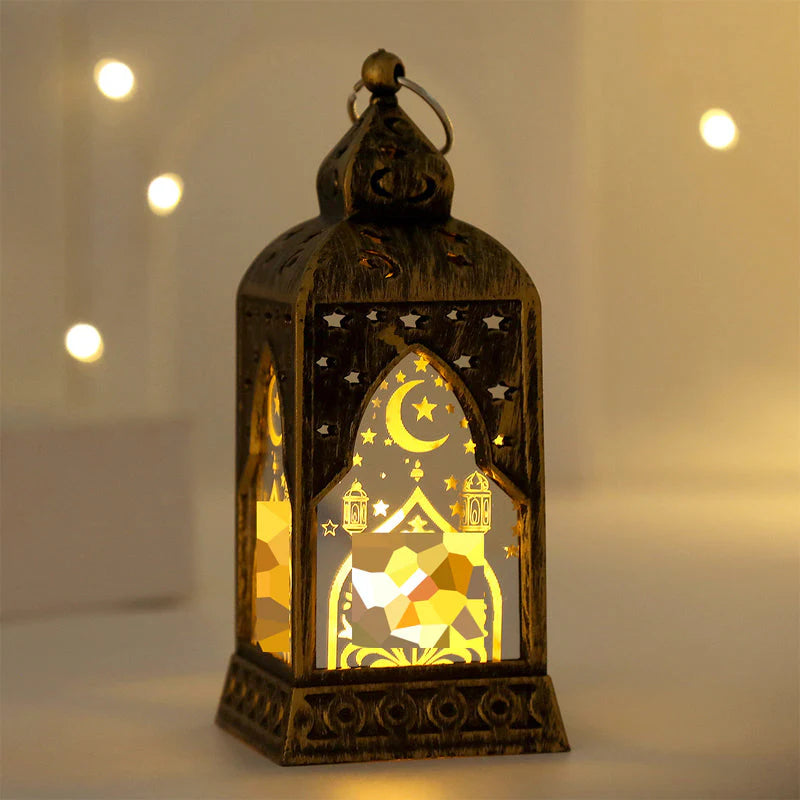 【🔥1 + 1 ingyenes】LED ramadáni lámpás dekorációk🕌 Arab stílusú LED dekorációs lámpa – Hold és csillag minták, meleg LED fény!