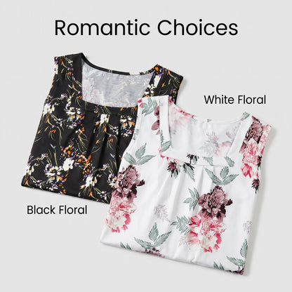 🎁Ingyenes gyönyörű nyaklánc🌸👗 Boho virágmintás pántos felső – Oldalhasítékkal, 8 színben, S–3XL-ig! 💃✨