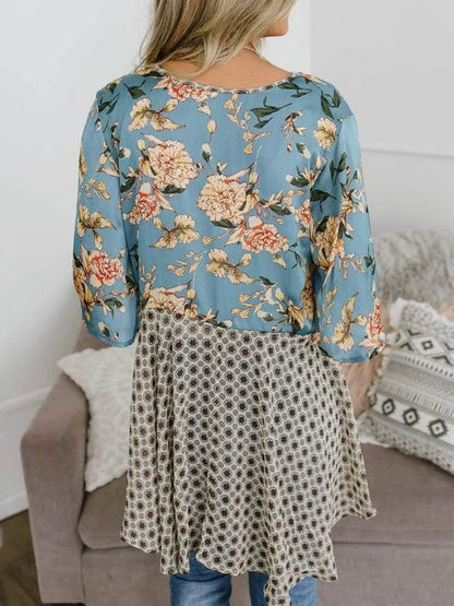 😜50% árcsökkentés 🎁Ingyenes ajándék-📿Gyönyörű nyaklánc🌸 Boho virágmintás sifon kardigán – Könnyű, fodros és sokoldalú nyári stílus!
