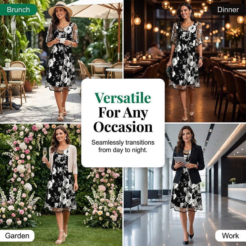 👗🌸 Virágmintás sifonruha – Prémium légáteresztő, átlátszó szövet, S–3XL-ig! ✨💃