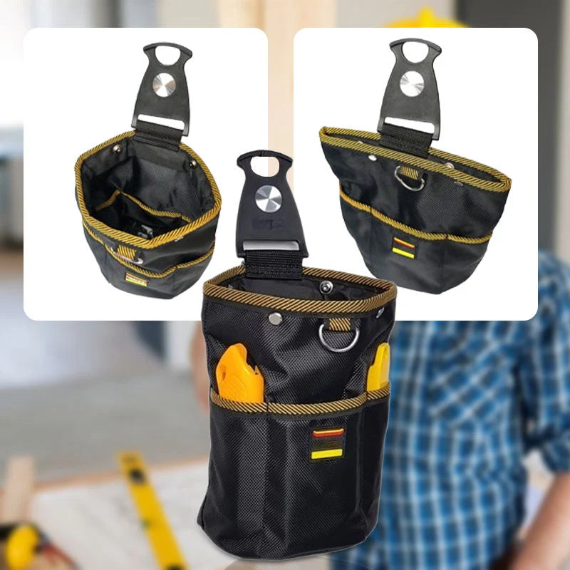 🖐Rögzíthető szerszámtáska 🔧 Clip‑design + rugózott nyitás – gyors hozzáférés, szabad kezek!