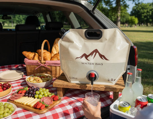 💧 IDŐKORLÁTOS 50% KEDVEZMÉNY! 🏕️ Összecsukható kültéri víztartály – 8 literes űrtartalom, csap, összecsukható 🌲