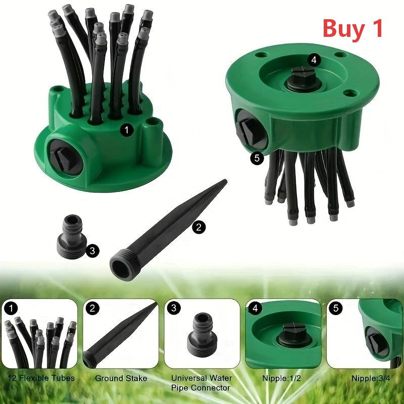 🔥1+1 ingyenes🌱Földbe szúrós öntözőfej💦360° többirányú kert öntözőfej – Szabályozható fúvókák, egyenletes locsolás gyepekhez!