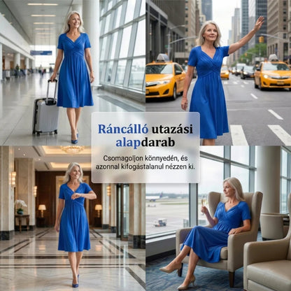 📿Ingyenes rózsa nyaklánc👗💖 Szív alakú nyakkivágású ruha – Prémium légáteresztő keverék, ráncálló utazási alapdarab! ✨🌿