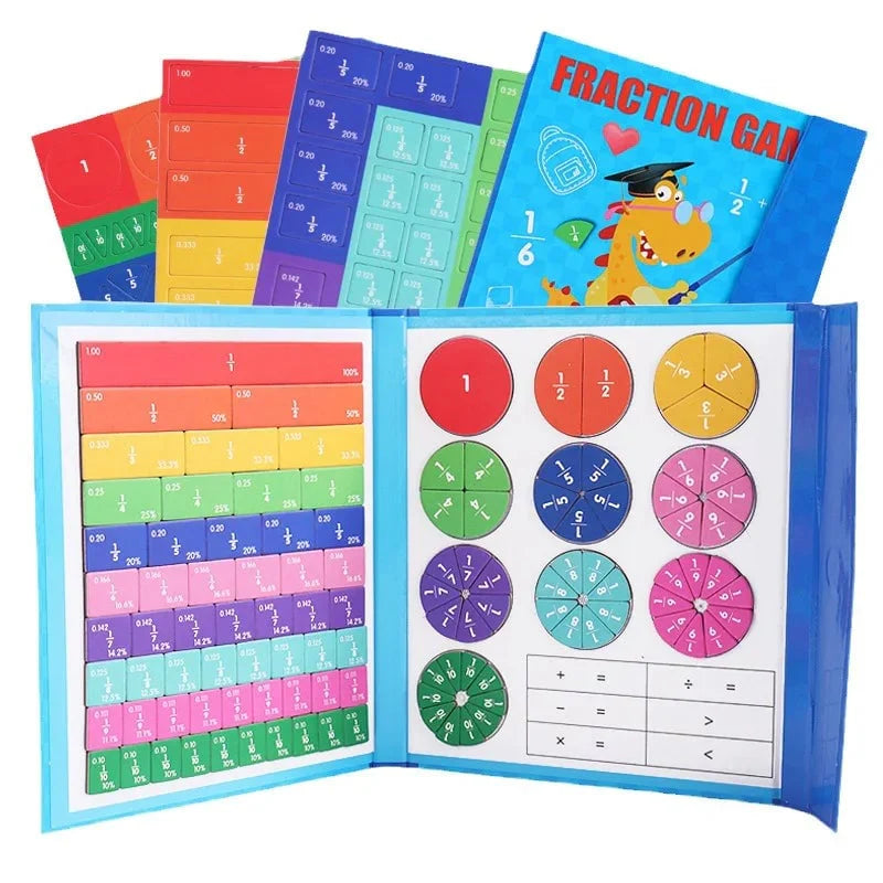 😊65% kedvezmény az eredeti árból🧩Magnetická Kniha Zlomky Puzzle – Hravé Výuku Matematiky!