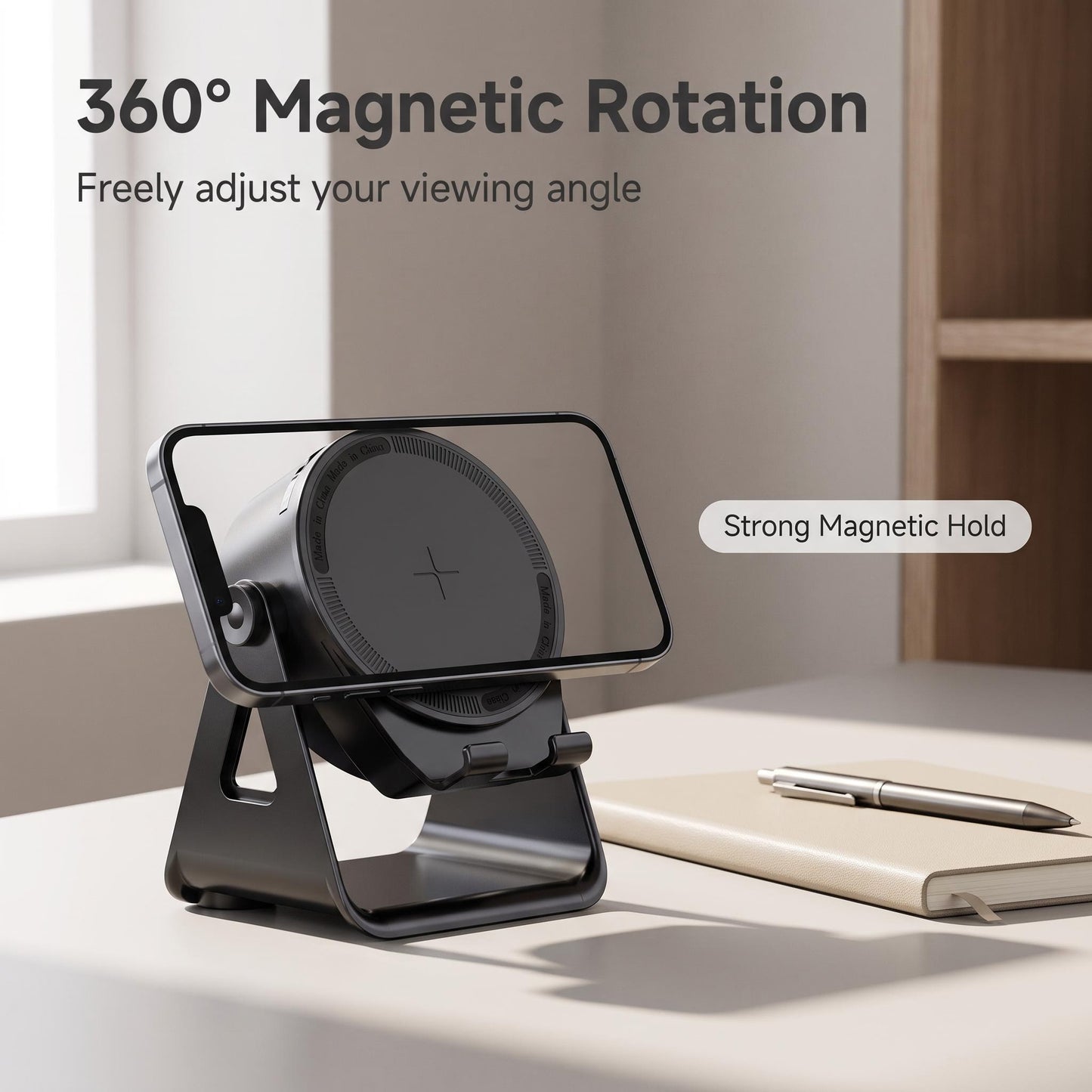 🧲🎵 Bluetooth hangszóró + mágneses állvány egyben – 360°-os forgathatóság, erős rögzítés, kompakt formában 🔊📱