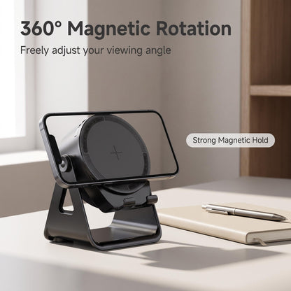 🧲🎵 Bluetooth hangszóró + mágneses állvány egyben – 360°-os forgathatóság, erős rögzítés, kompakt formában 🔊📱