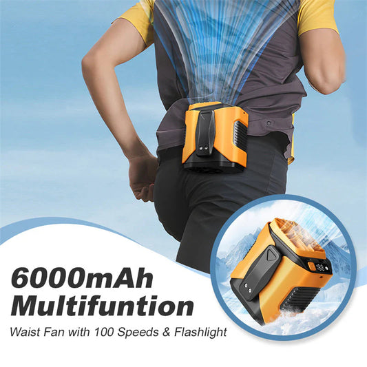 🎁Ingyenes ajándék🌬️ Széles szögű hűtő ventilátor💨 100 fokozatú nyakventilátor – 6000mAh akku + zseblámpa + töltő!🏖️