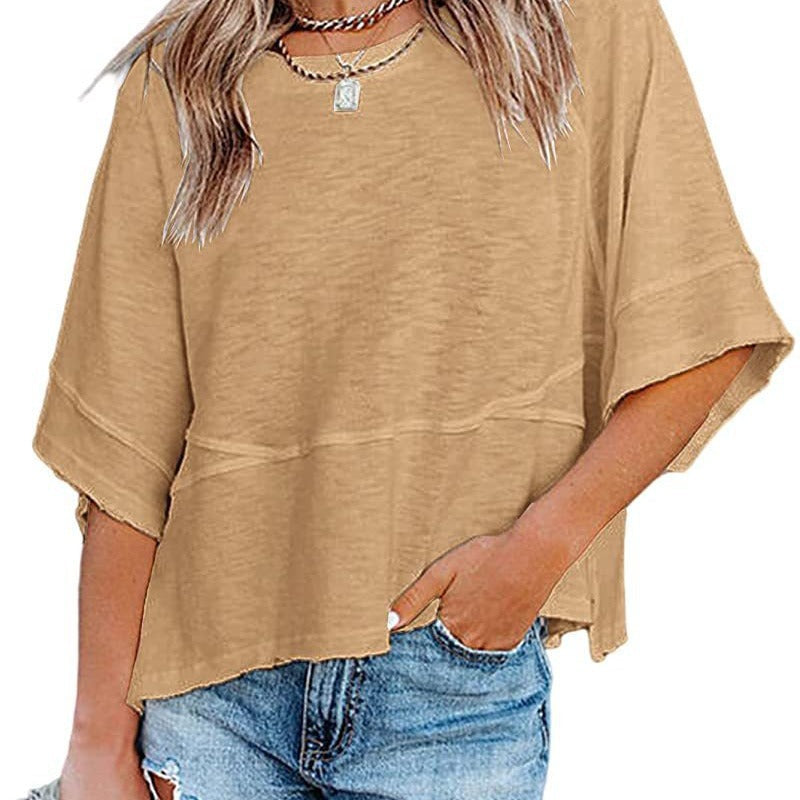 💥🎁Ingyenes ajándék👚 Harangujjú női póló✨ Puha lélegző póló– Laza szabás, mindennapi tökéletes stílus!