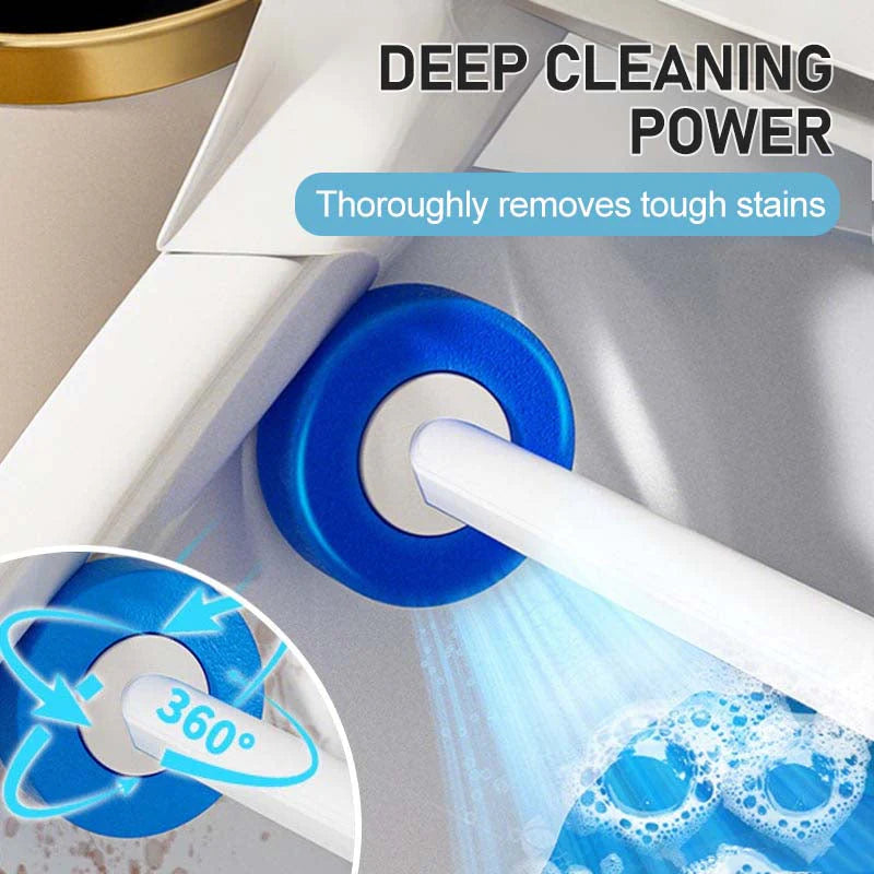 🎁Ingyenes 24 db tisztítóvatta✨Hosszú nyeles higiénikus WC tisztító🚽360° forgó fejű WC-kefe – Előadagolt tisztítószerrel, mélyen tisztít és antibakteriális!
