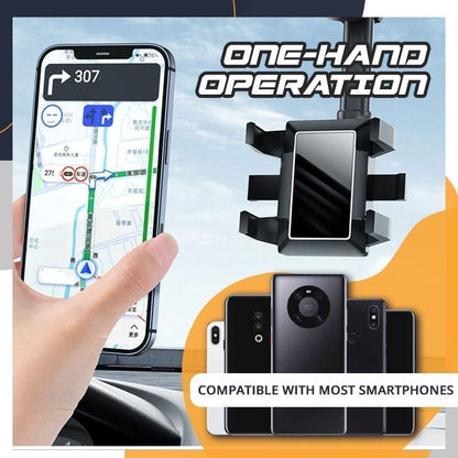 🚗📱Forgatható és kihúzható autós telefon tartó –🔄 Állítható rúd, 360°-os forgás és stabil fogás a biztonságos navigációért 💪