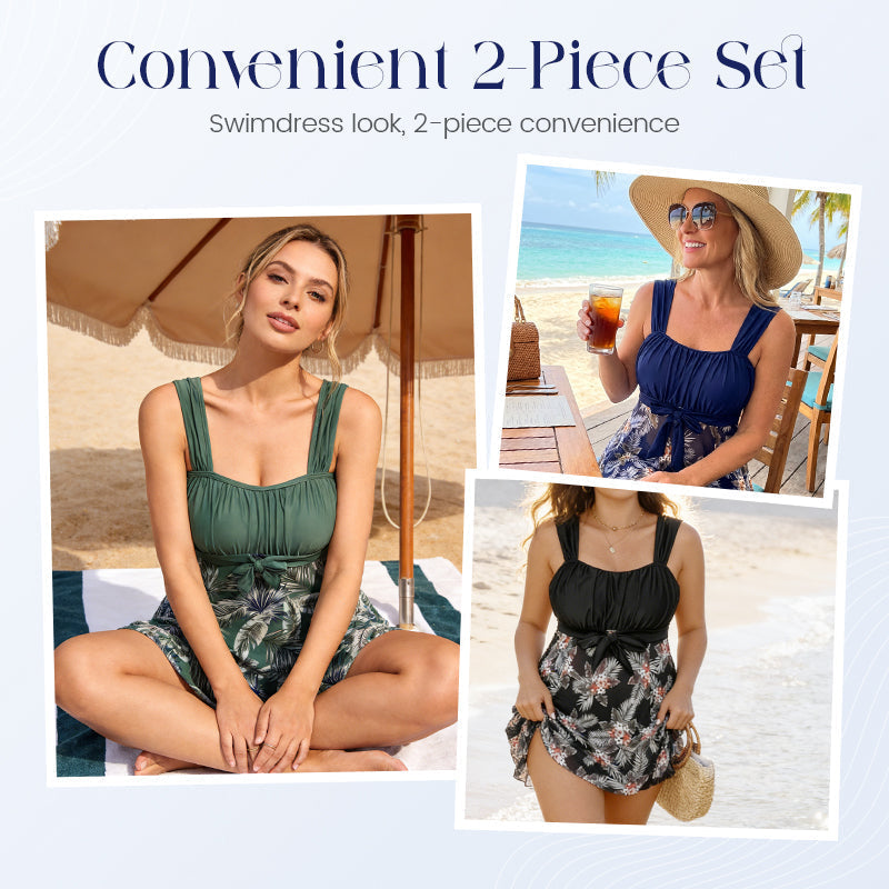 👙✨ Plus size alakformáló bikini szett – Hasat laposító, dekoltázst emelő, szoknyás kialakítás, L–4XL-ig! 🌊💃